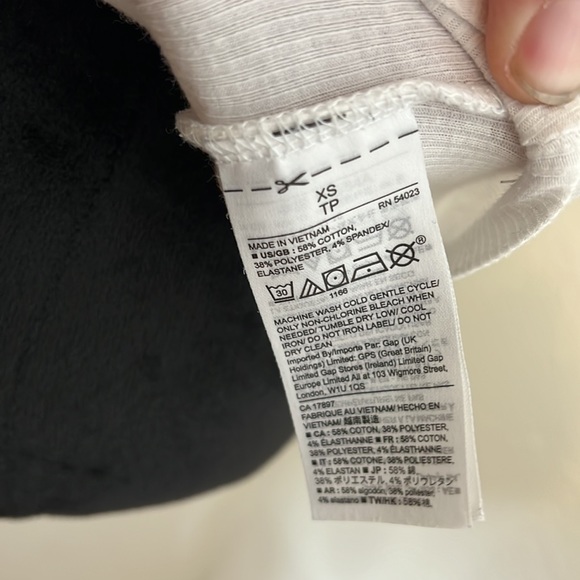 Gap White Ribbed Tank Top XS - Picture 4 of 6